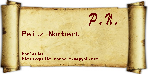 Peitz Norbert névjegykártya